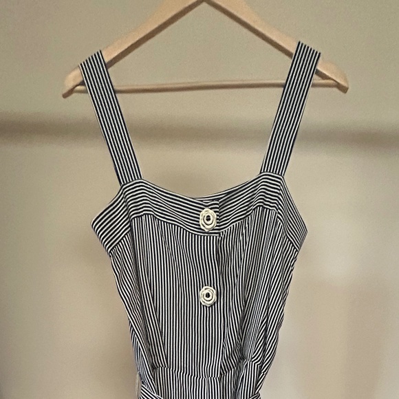 Oscar de la Renta 100% silk striped jumpsuit size 10 excellent used condition - Picture 3 of 6